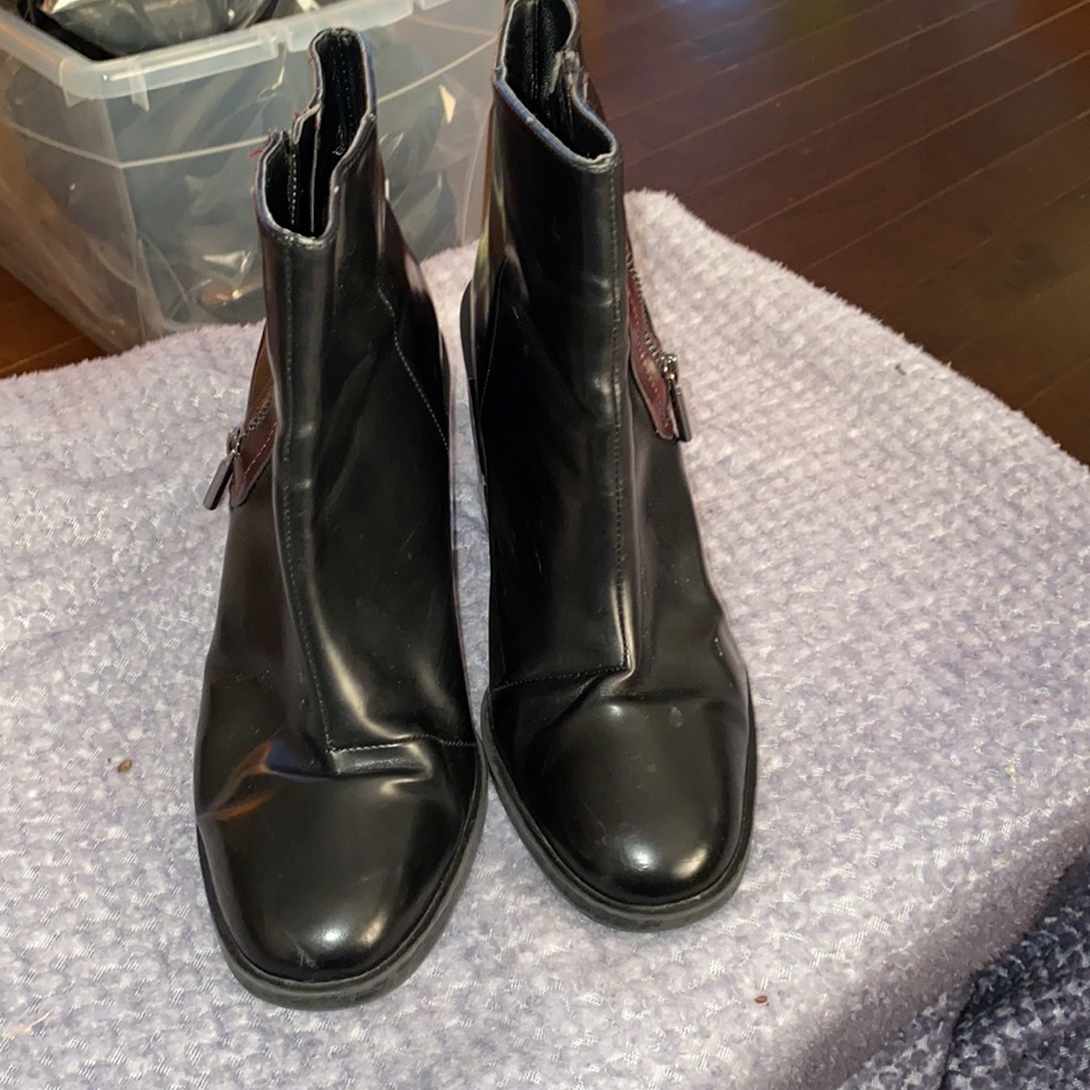 Zara lug chunky heel boots black